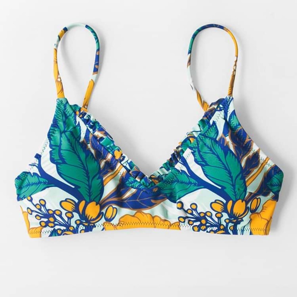 Cupshe Sunday Morning Floral Bikini Top Sz M